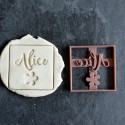Square Flower cookie cutter with name - Personalized