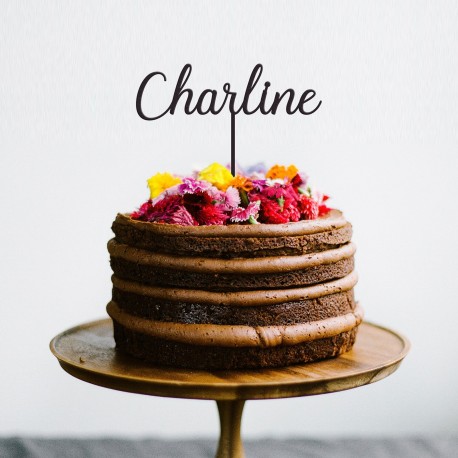 Décoration de gâteau Prénom (personnalisable) XL - Modèle Charline - Cake Topper