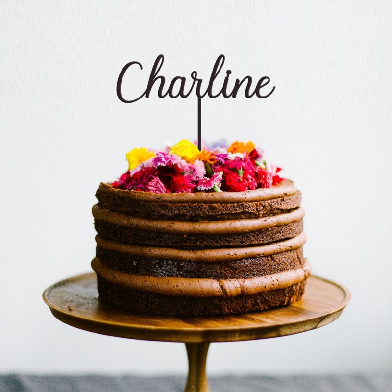 Décoration de gâteau Prénom (personnalisable) XL - Modèle Charline