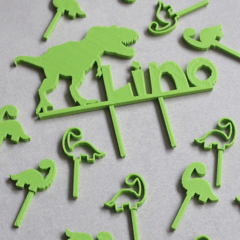 Cake topper dinosaure personnalisable - 123bougies