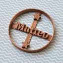 Circle custom cookie cutter Name and Star - Personalized