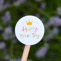 Crown and Happy Birthday stickers for Candy bags