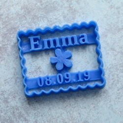 Emporte-pièce Petit Beurre Prénom et fleur (Personnalisable)