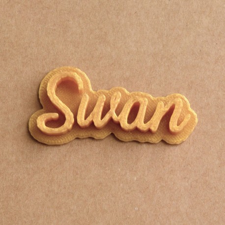 Stamp custom cookie cutter Name - Personalized - Swan design