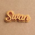 Custom Cookie Stamp Name - Personalized - Swan design