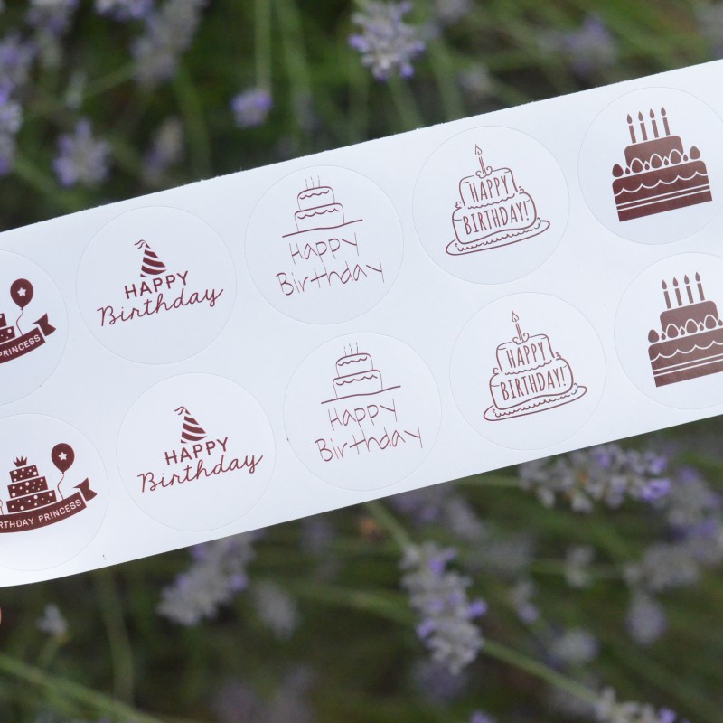 500 Autocollants Ronds "Happy Birthday" - Pour Décorer Cadeaux, Invitations, Fêtes D'anniversaire