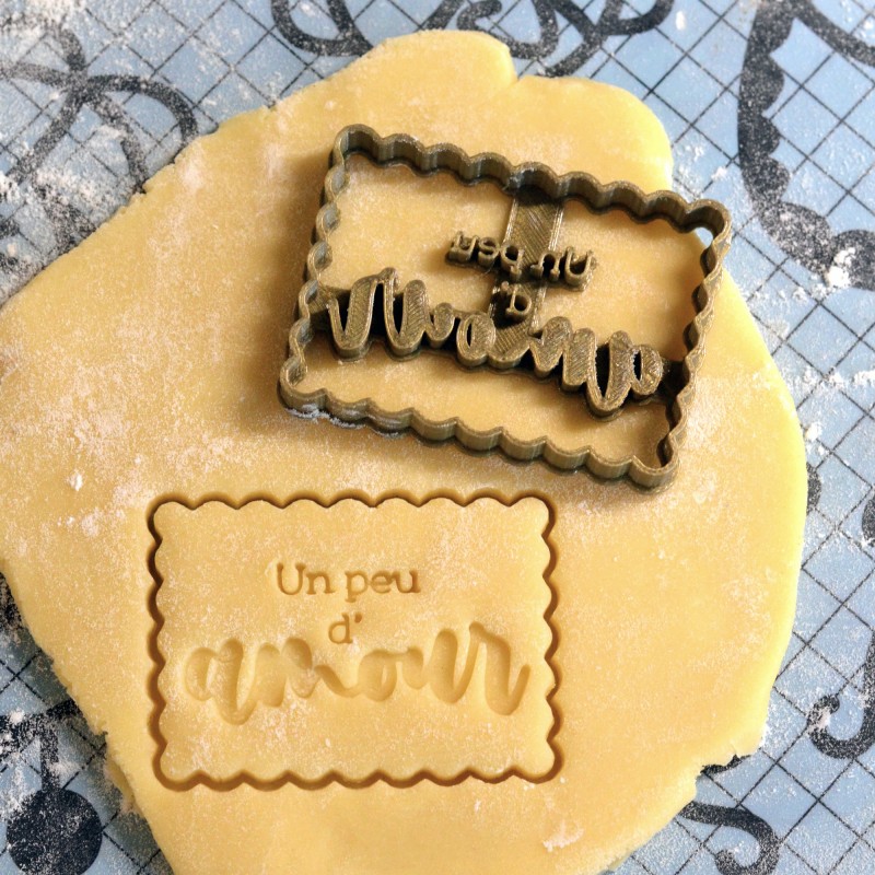 Emporte-pièce personnalisé Petit Beurre Fait avec Amour - La Boîte à Cookies