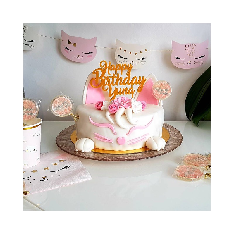 Décoration de gâteau Happy Birthday avec Prénom (personnalisable) - Cake  Topper - La Boîte à Cookies