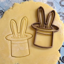 Magician hat cookie cutter with rabbit