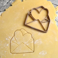 Envelope heart cookie cutter