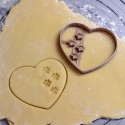 Heart Dog Paw cookie cutter