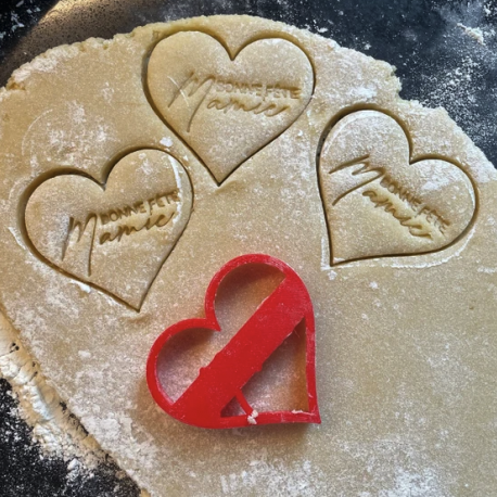 Bonne fête Maman Heart cookie cutter - Personalized with name