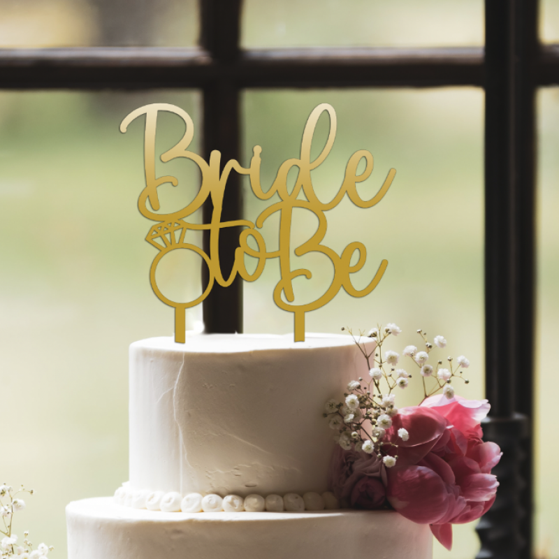 Cake Topper Mariage Bride to Be - Acrylique Miroir - La Boîte à Cookies