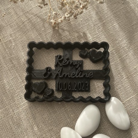 Petit Beurre Custom cookie cutter with name and flower - Personalized