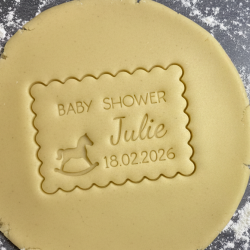 Petit Beurre Custom cookie cutter with name and flower - Personalized