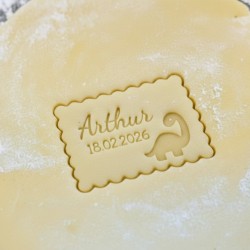 Petit Beurre Custom cookie cutter with name and flower - Personalized