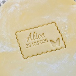 Petit Beurre Custom cookie cutter with name and flower - Personalized