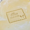 Petit Beurre Custom cookie cutter with name and flower - Personalized
