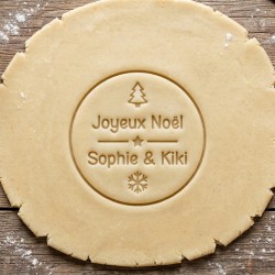 Emporte-pièce Joyeux Noel personnalisé sapin et flocon