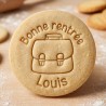 Emporte-pièce Cartable bonne rentrée personnalisé