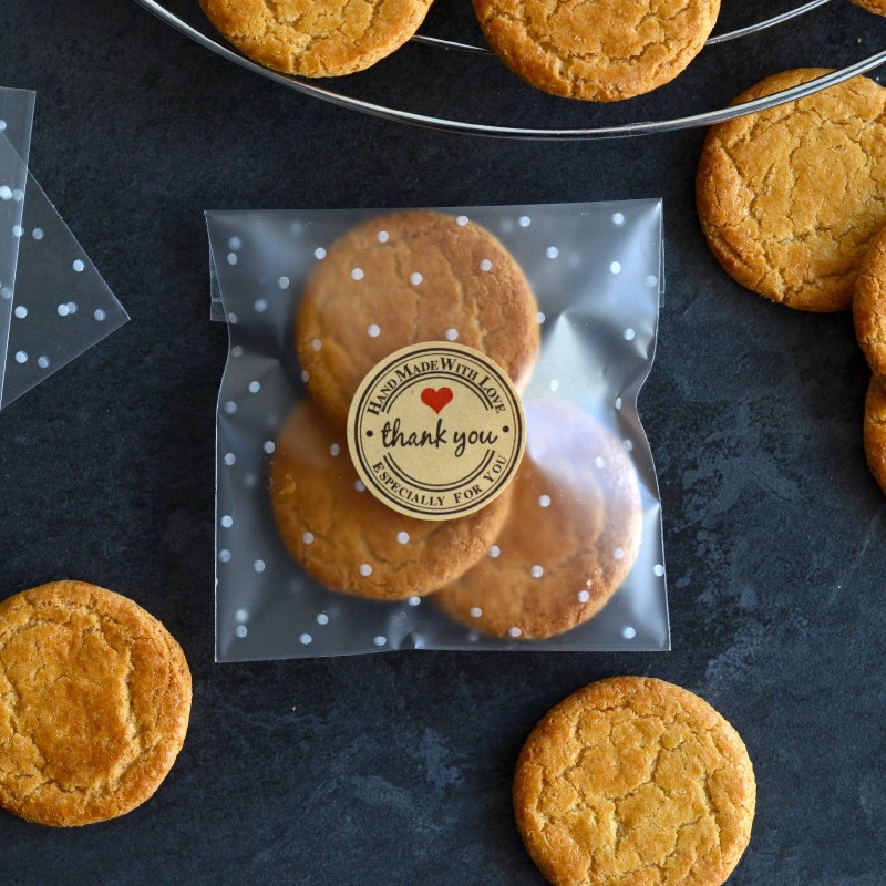Sachets pour biscuits et confiserie - Givré à pois blanc - La Boîte à  Cookies