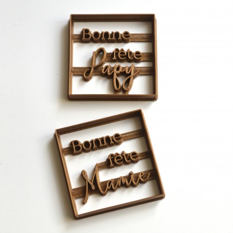 Lot de 2 Emporte-pi&egrave;ces Bonne f&ecirc;te Mamie et Papy