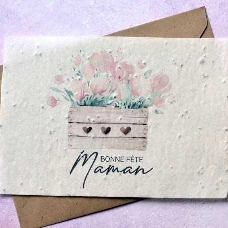 Carte ensemenc&eacute;e Bonne f&ecirc;te Maman