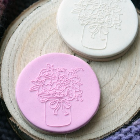 Embosseur Bouquet de fleurs - Tampon P&acirc;te &agrave; sucre Fleur
