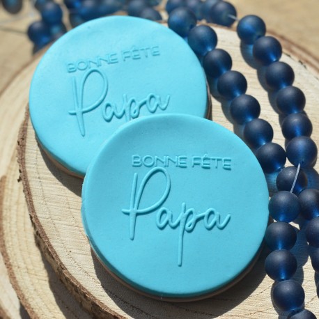 Embosseur Bonne f&ecirc;te Papa - Tampon P&acirc;te &agrave; sucre F&ecirc;te des p&egrave;res