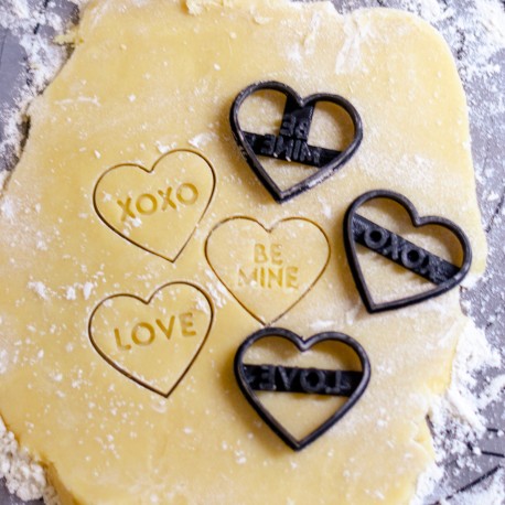 Lot de 3 Emporte-pi&egrave;ces Conversation Hearts