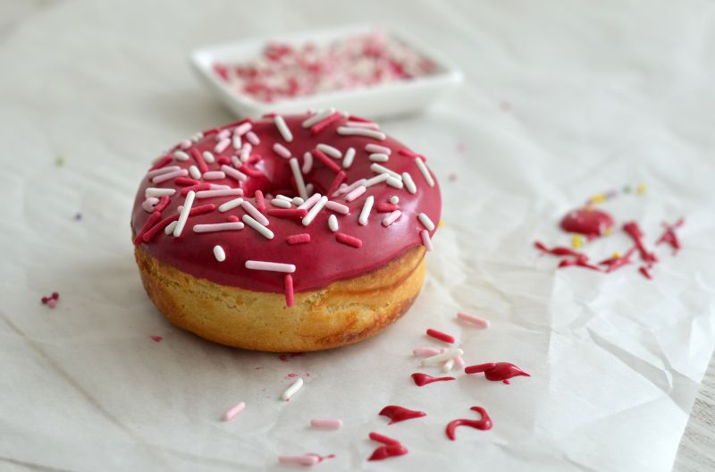 Donuts fourrés à la framboise