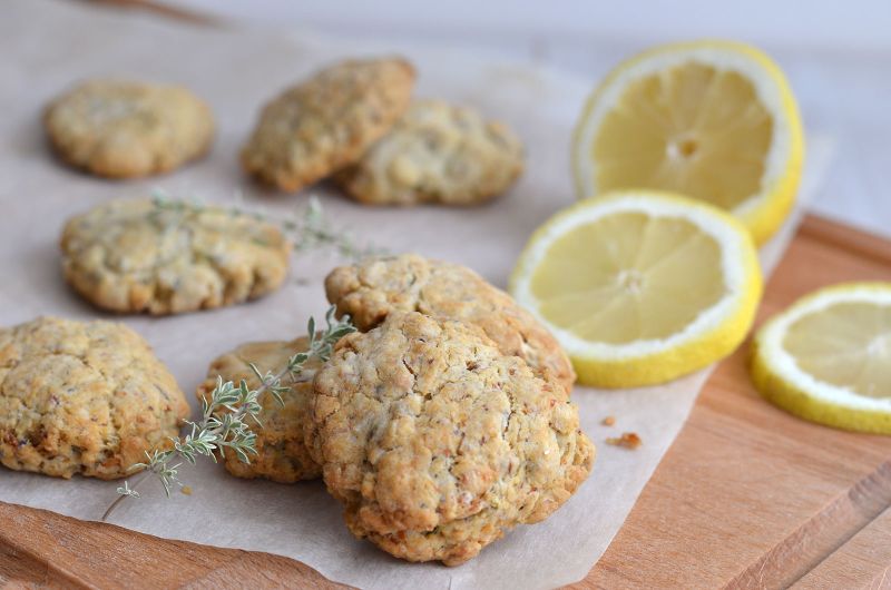 Cookies aux sardines, thym et citron
